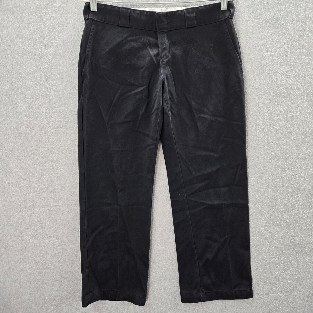 Dickies Women Pants 6P Black Chino Straight Wide Leg Workwear 774 Original Fit